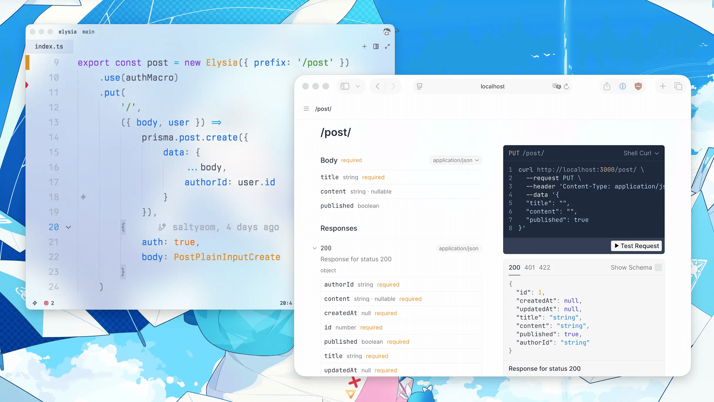 Elysia 从 TypeScript 代码（含 Prisma 模型）自动生成 OpenAPI 交互文档