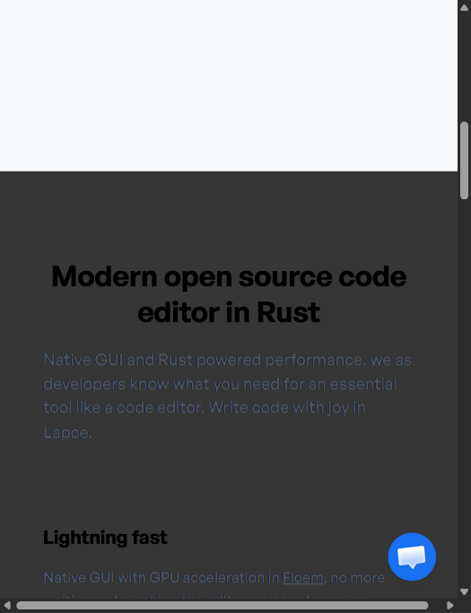 Lapce 官网特性:"Modern open source code editor in Rust"